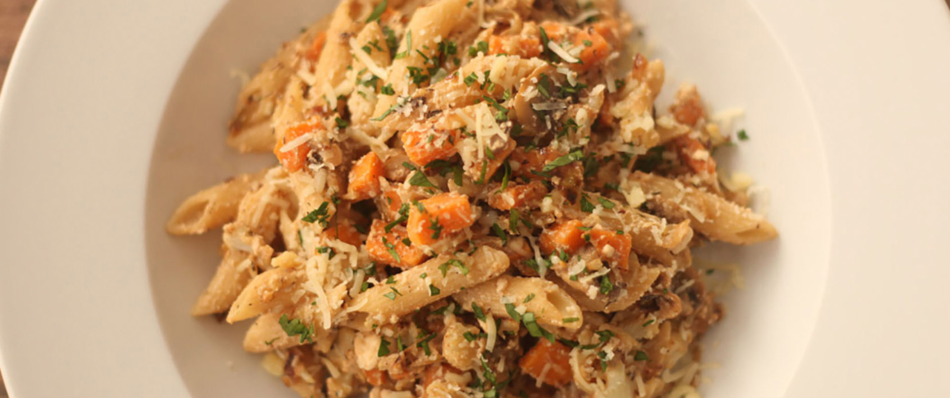 Read more about the article Penne Rigate with Mushrooms, Cauliflower, and Sweet Potato