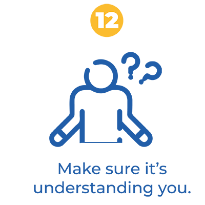 12 Asegúrate de que te entiende