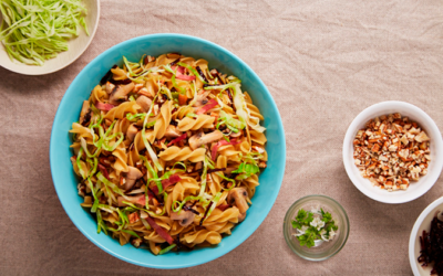 Pasta with Walnuts and Sautéed Mushrooms