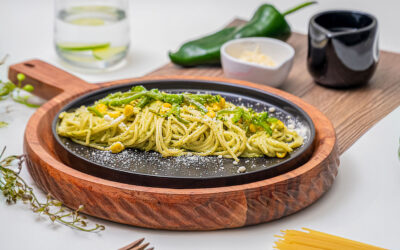 Spaghetti with Poblano Cream Sauce
